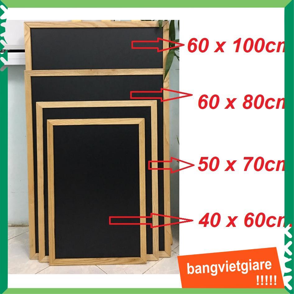 Bảng menu đen khung gỗ 2 mặt cao cấp - Tặng Phấn