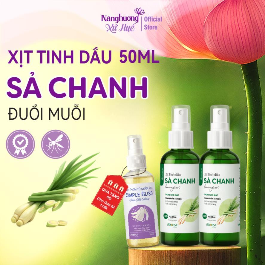 Bình Xịt Tinh Dầu Sả Chanh Thơm Phòng-Đuổi Muỗi Abura 50ml Khử Mùi-Nguyên Chất
