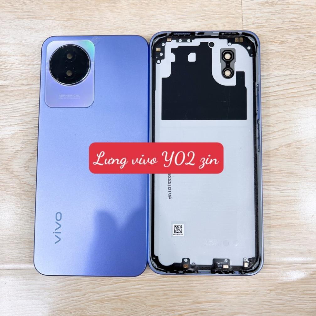 Y02 - Lưng vỏ vivo y02 zin có khung viền kính camera ngoài - nắp lưng - nắp pin