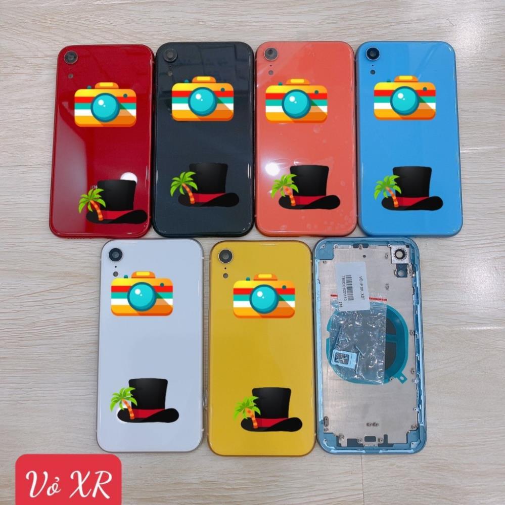 Lưng vỏ dùng cho máy iphone XR có khung sườn, viền kính camera ngoài - nắp lưng ip XR - nắp pin có l