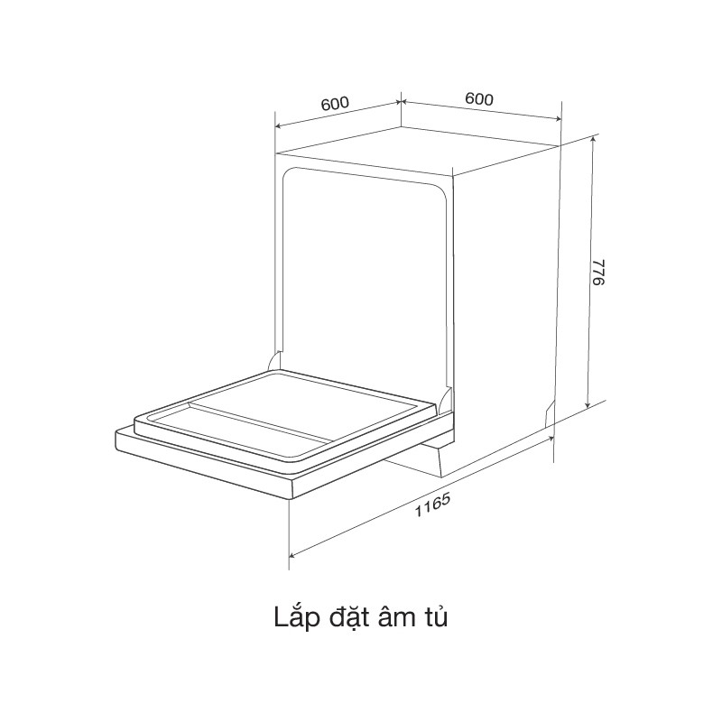 Máy rửa chén độc lập 15 bộ Malloca MDW15-5035TD - Đứng độc lập (hoặc lắp âm tủ) - Bảo Hành 3 Năm