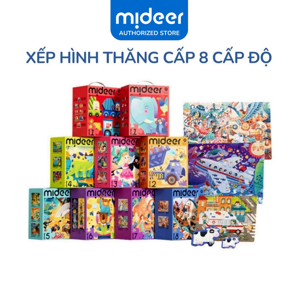 Xếp Hình Cho Bé 8 Cấp Độ Mideer Puzzle Level Up Đồ Chơi Trí Tuệ Ghép Tranh Phát Triển Tư Duy
