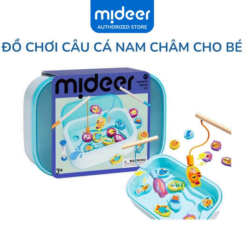 Đồ chơi câu cá nam châm bằng gỗ Mideer Magnetic Fishing Toy, đồ chơi phát triển tư duy cho bé