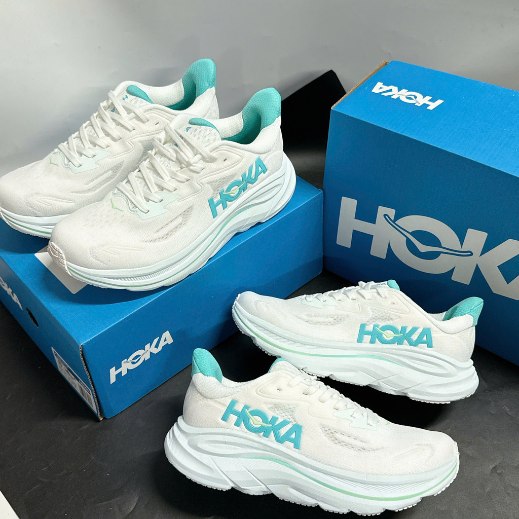 Giày Chạy Bộ Nữ Hoka Clifton 10 Wide - White/Cielo Blue