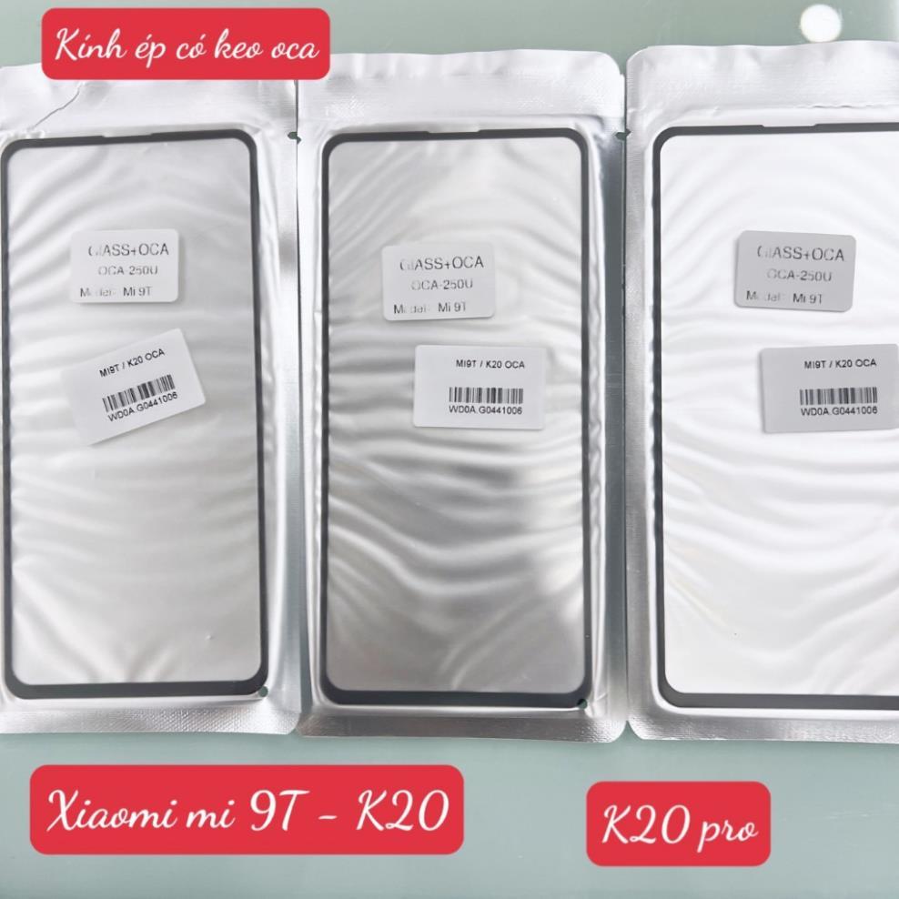 Kính xiaomi mi 9t, kính ép màn hình có keo oca xiaomi M1903F10G, kính redmi k20, M1903F11G, mi 9t pr