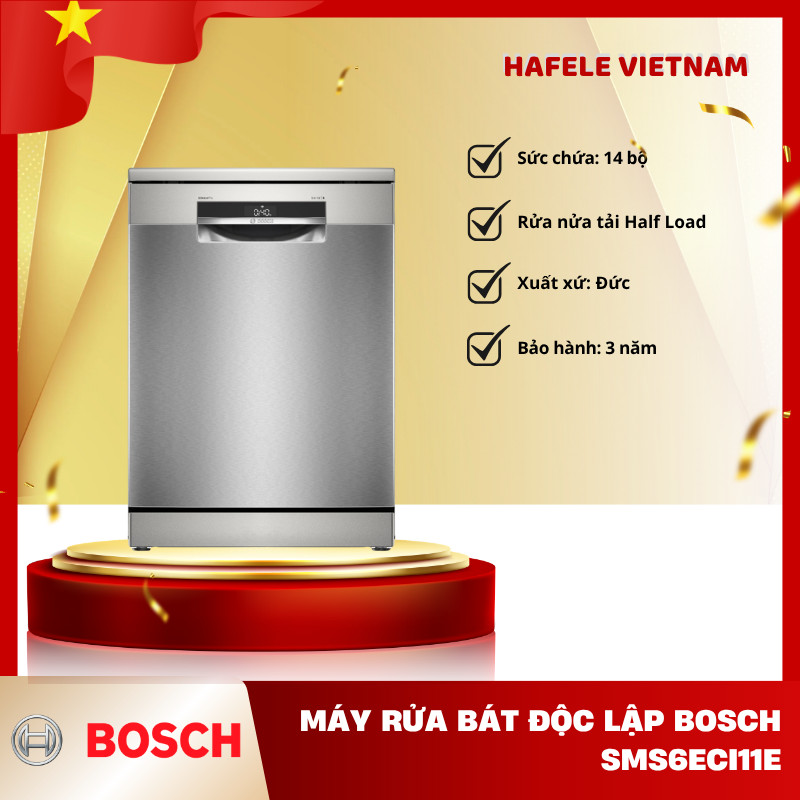 Máy Rửa Chén Bosch SMS6ECI11E Serie 6 - 14 Bộ - Động Cơ EcoSilence Drive - Vận Hành Êm Ái – FEM