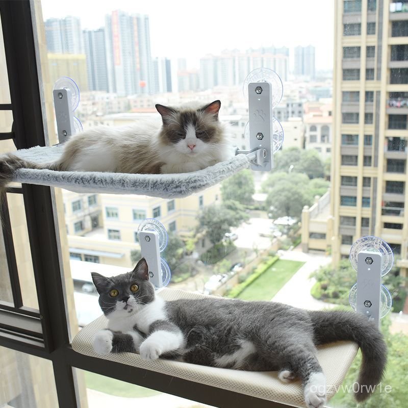 Giường treo cho mèo Juyou, giường ngủ cho mèo treo cửa sổ, giường cho mèo gắn ban công kính, giường 