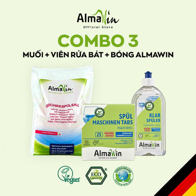 [CHÍNH HÃNG] Viên rửa bát Hộp 25 viên 500g, Nước làm bóng 500ml, Muối rửa bát 2kg, Bột vệ sinh máy rửa bát 200g