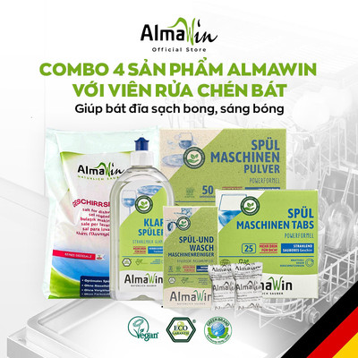 [CHÍNH HÃNG] Viên rửa bát Hộp 25 viên 500g - Nước làm bóng 500ml - Muối rửa bát 2kg -Bột vệ sinh máy rửa bát 200g