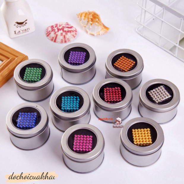 Bộ Nam Châm Buckyballs 216 Viên 8 Màu Bộ nam châm hút từ Bucky Balls 216 viên nhiều màu