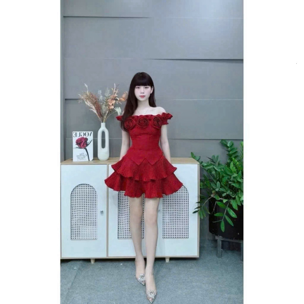 [Luna chọn] Set váy nữ xược Hàn hoa nổi smocking sau có mút có lót tôn dáng cực xinh 3 màu hot Shop 