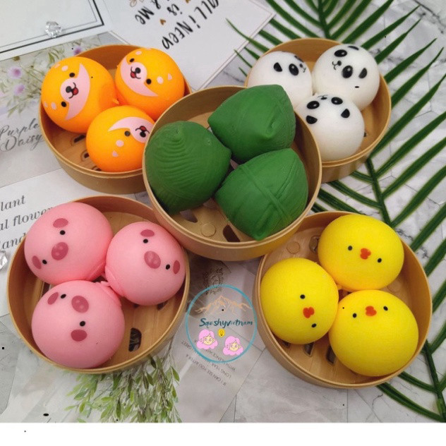 Đồ Chơi Squishy Hình Bánh Bao Hình Thú Mặt Mèo Nghộ Nghĩnh Siêu đẹp đẽ Chậm Tăng