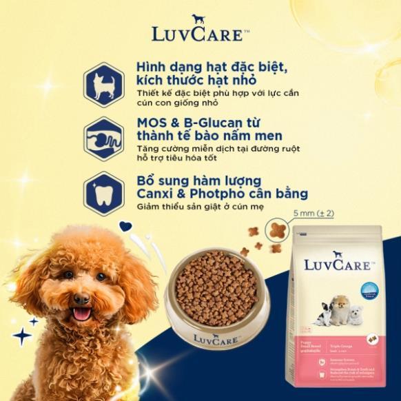 [2kg] Hạt Thức Ăn Cho Chó LuvCare Cao Cấp, Hạt Chó Dưỡng Lông Da Cho Chó Giống Nhỏ Và Vừa