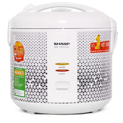 [CHÍNH HÃNG] Nồi Cơm Điện 1.8L Sharp KS-181TJV - Hợp kim nhôm phủ lớp chống dính