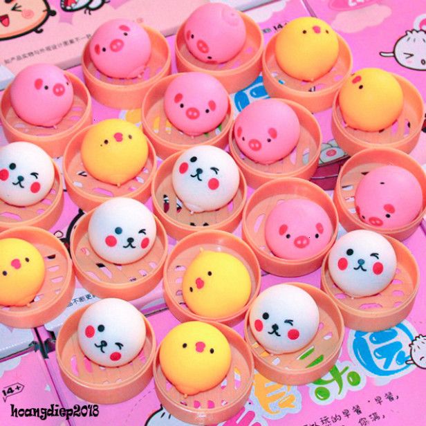 ⚡ BÁNH BAO ⚡ đồ giải trí xả stress- squishy mini mochi-squishy mochi-squishy giảm stress-mềm dẻo,giả