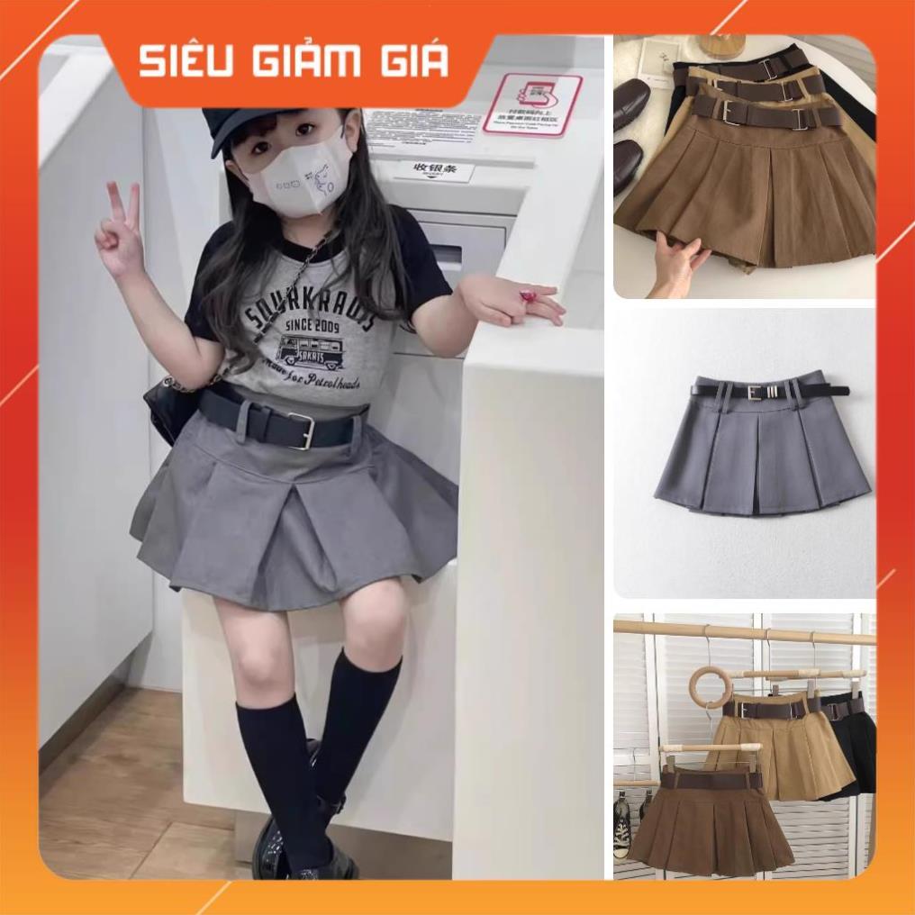 GC14 chân váy bé gái size đại kèm dây nịt size130-170 22-45kg chân váy xếp li bé gái size đại quần á