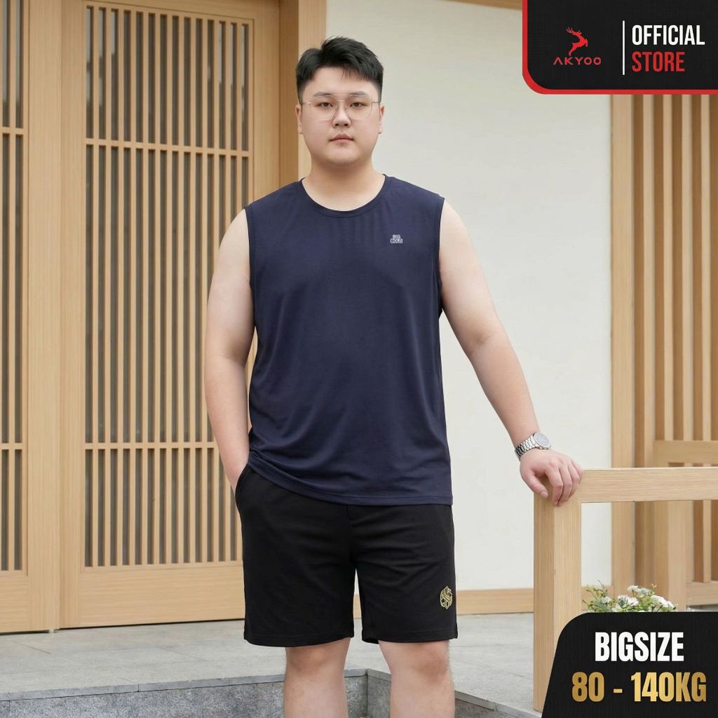 Áo Ba Lỗ Nam Big Size Akyoo 80 - 140kg Thể Thao Khỏe Khắn,Rộng Rãi Thoáng Mát,Vận Động Thoải Mái - B