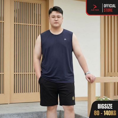 Áo Ba Lỗ Nam Big Size Akyoo 80 - 140kg Thể Thao Khỏe Khắn,Rộng Rãi Thoáng Mát,Vận Động Thoải Mái - BL TT D TRON ,TT XANH