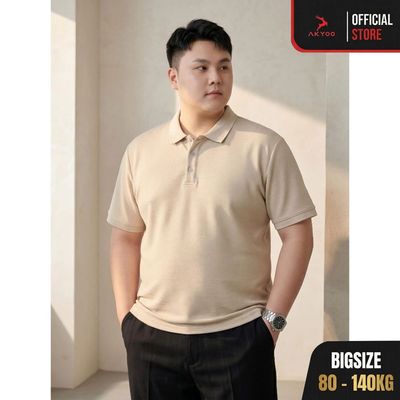 Áo Polo Nam Bigsize 80-140KG AKYOO Cao Cấp Cotton Co Giãn, Thâm Hút Mồ Hôi, Áo Polo Bigsize - PL SUA