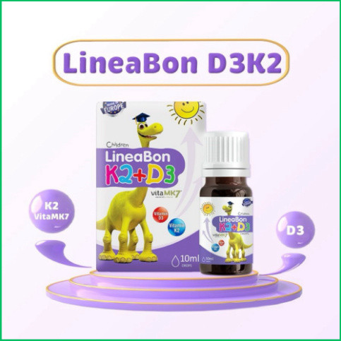 [Nhập khẩu Chính hãng] D3 k2 Lineabon bổ sung vitamin d3 cho trẻ sơ sinh, giảm còi xương d2k3, tăng 
