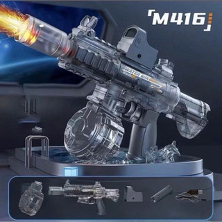 Đồ Chơi Phun Nước tự động M416 có đèn sử dụng pin sạc, Áp Lực Cao, Hiệu Ứng Đẹp, đồ chơi vận động mùa hè