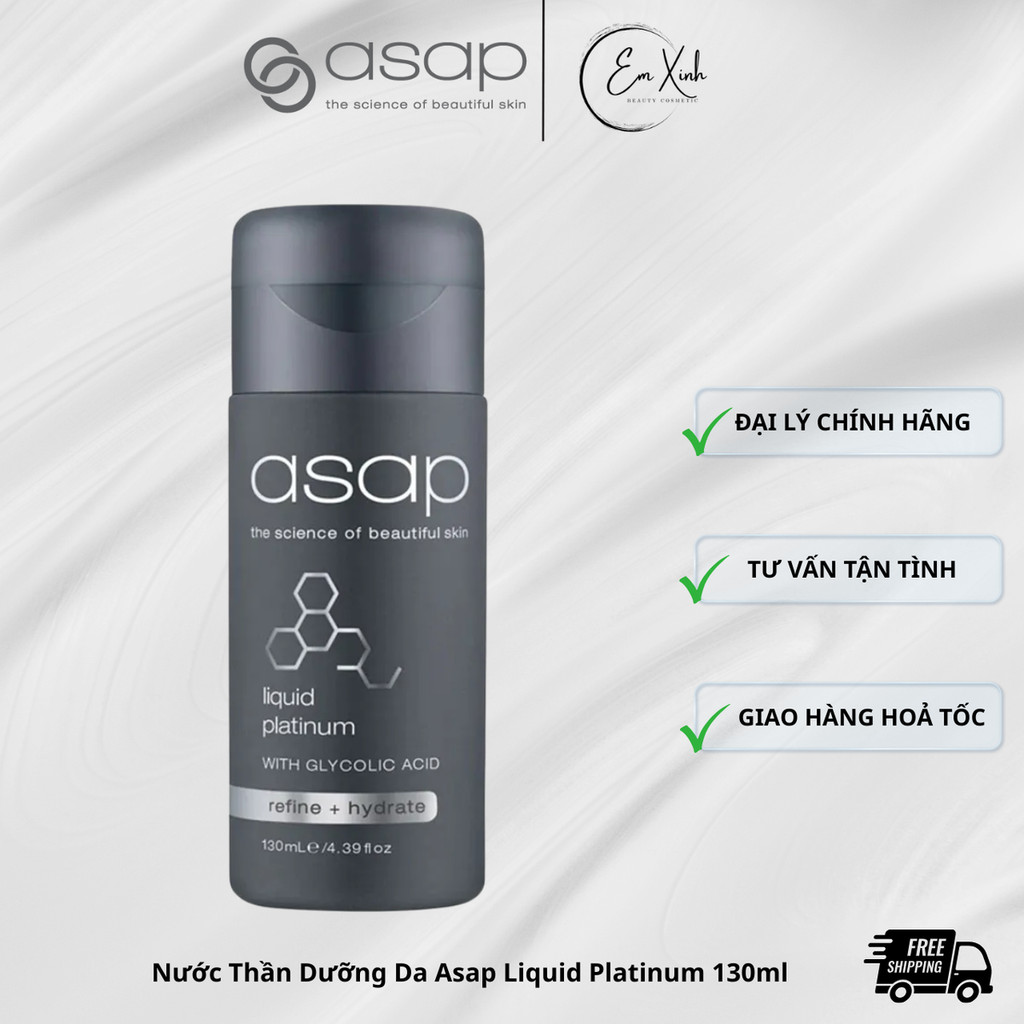 [ĐẠI LÝ CHÍNH HÃNG] Nước Thần Asap Liquid Platinum Dưỡng Ẩm, Làm Sáng Và Mờ Nếp Nhăn 130ml