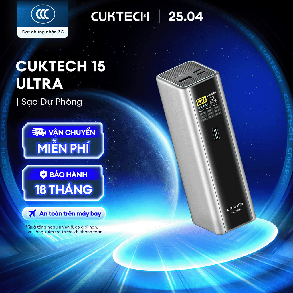 CUKTECH 15 SERIES Sạc Di Động 2C1A  | Bảo Hành 18 Tháng PB200U PB200P PB200 PB150S | BigBuy360 - bigbuy360.vn