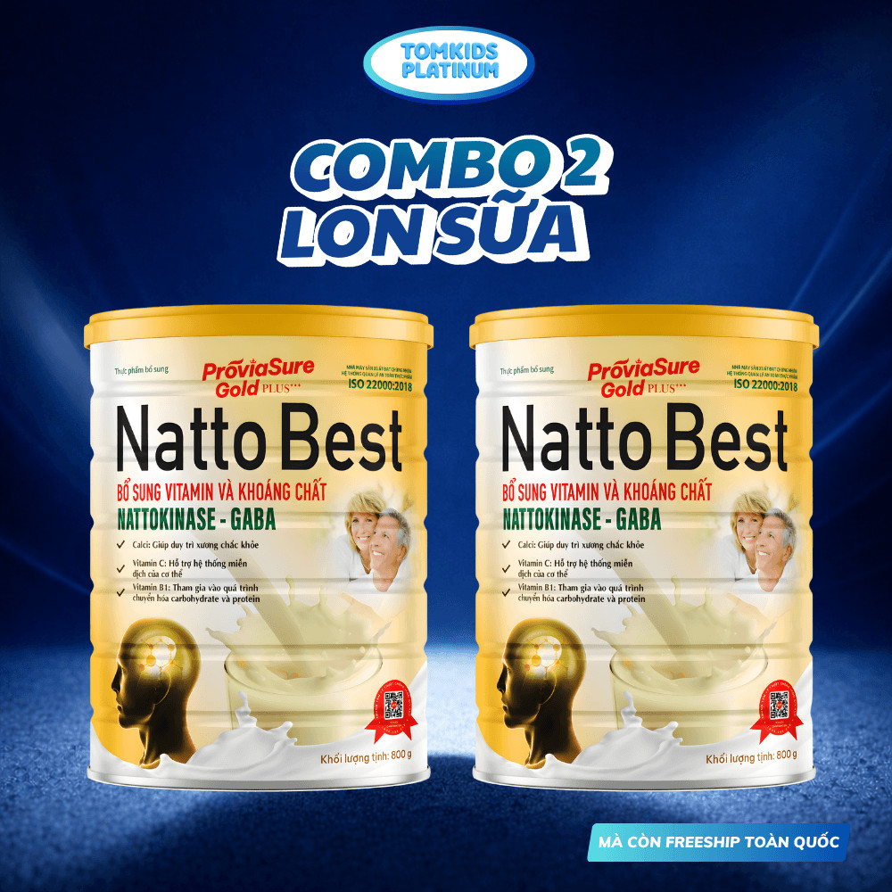 [Combo 2 Lon] Sữa Bột Natto Best Bổ Não Cải Thiện Sức Đề Kháng, Phòng Ngừa Đau Nhức Đầu Tê Bì