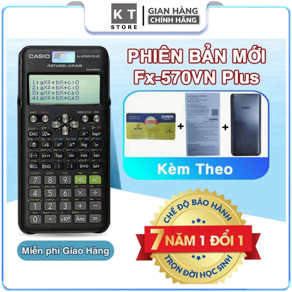 Máy tính Casio FX-570VN Plus New, Mẫu Mới - Độ Chính Xác Cao [BH 24 THÁNG]