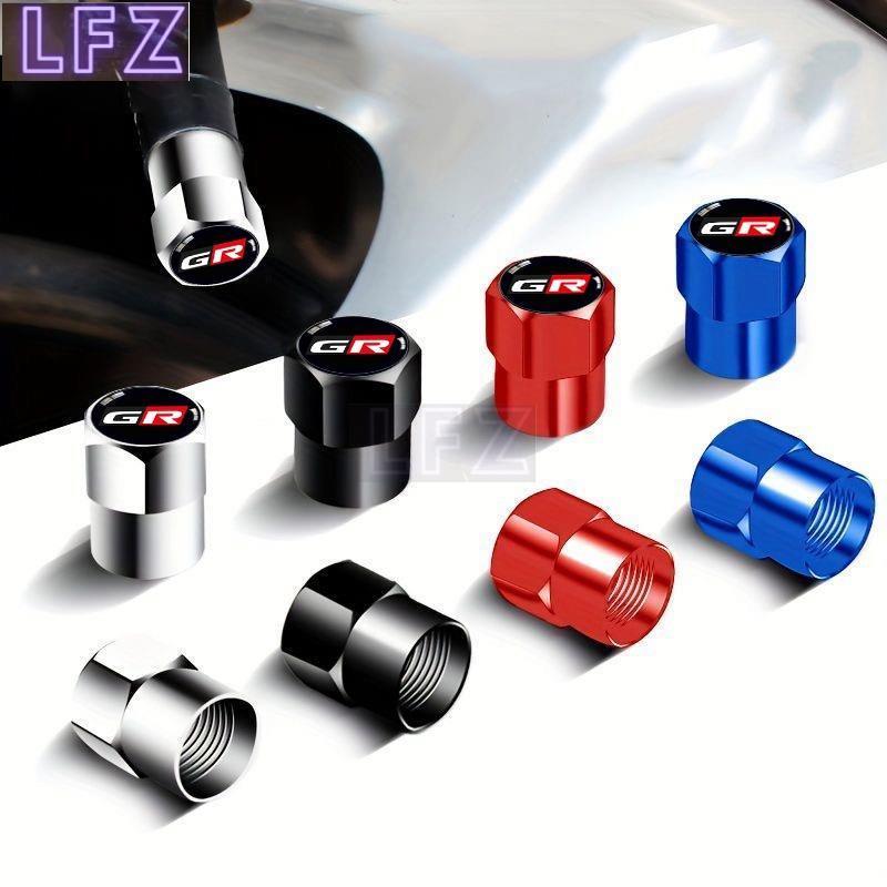 Bộ 4 Nắp Van Lốp Xe Hơi toyota gr Bằng Kim Loại In logo Xe Đạp toyota agya raize calya avanza Vevanz