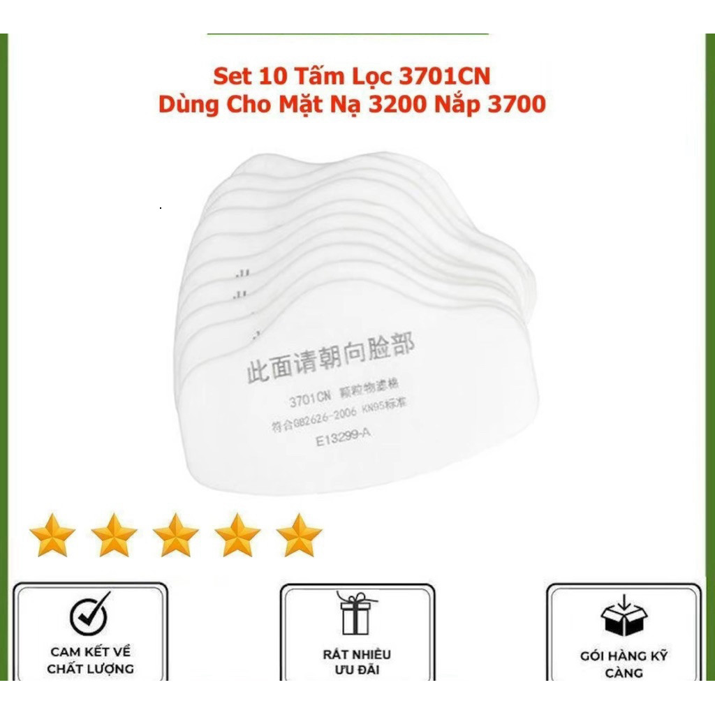 Bông Lọc Bụi 3M 3701: Chống Khói Bụi PM2.5 Hiệu Quả, Dành Mặt Nạ 3200