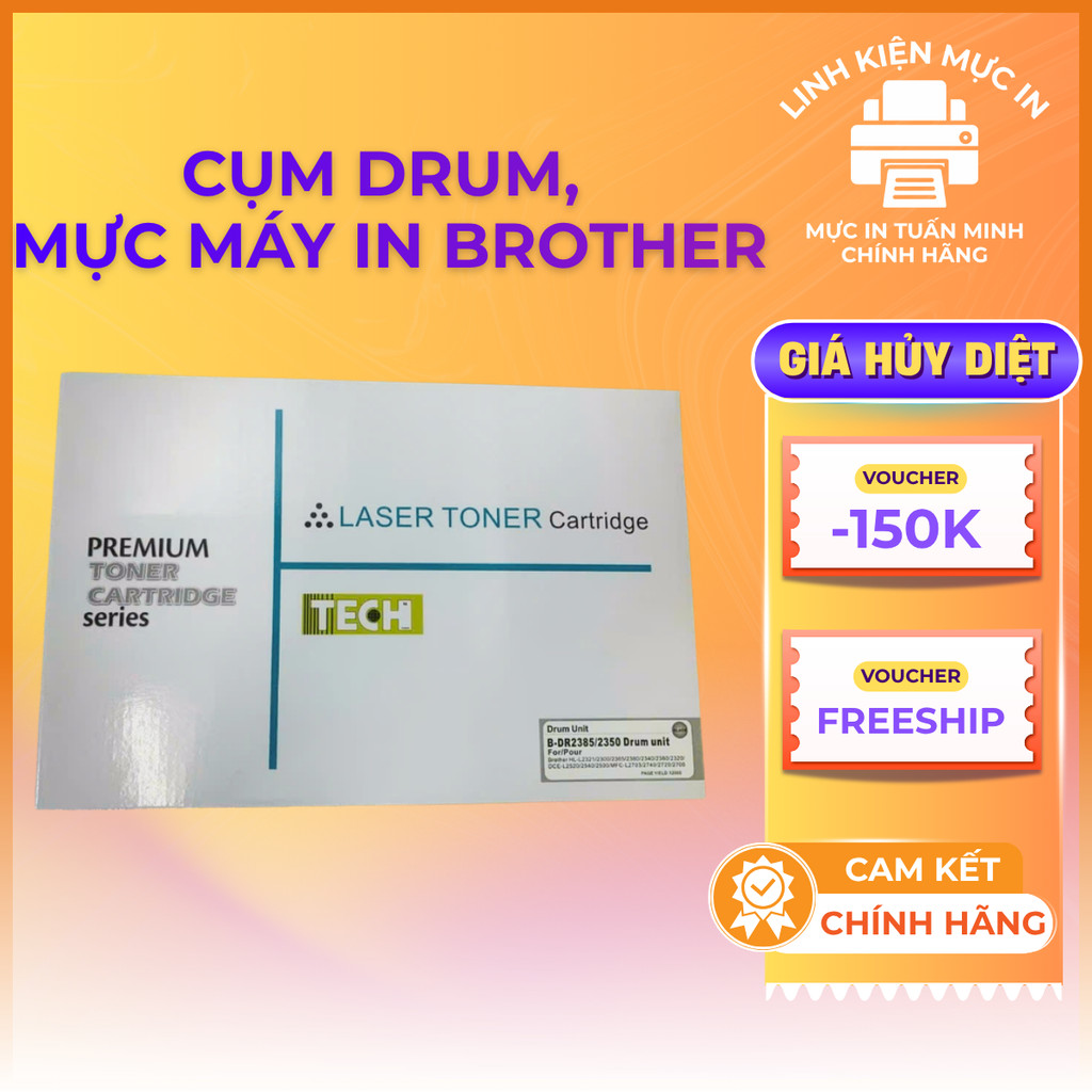 [Cụm Drum mực Brother 2385] Cụm drum, mực máy in Brother MFC L2701D chất lượng cao, hàng chính hãng