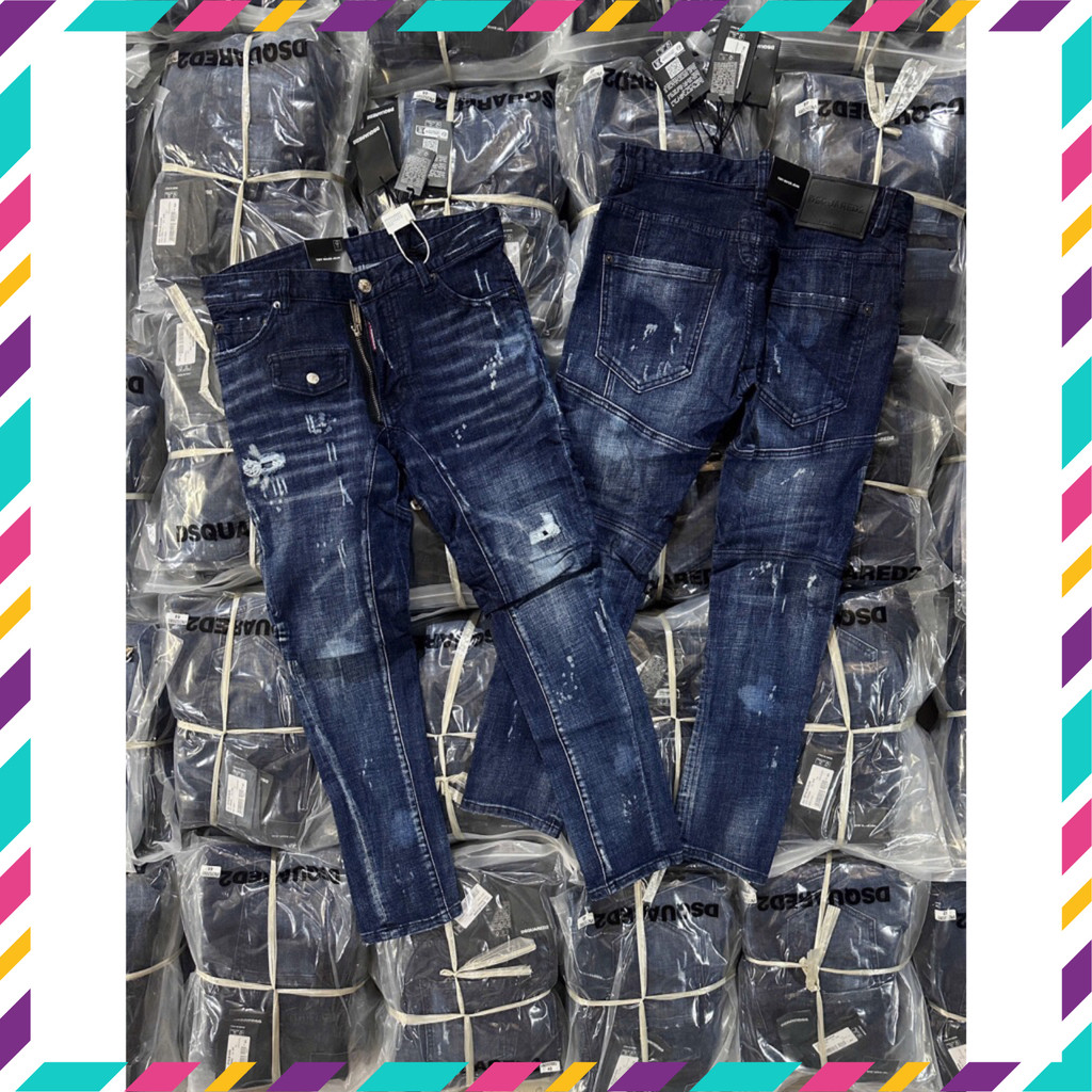 { ÔNG CHÚ AMIRI } Quần Jean Nam Xanh Jeans Mới Biker Nam Fom Biker Đáng Mua.