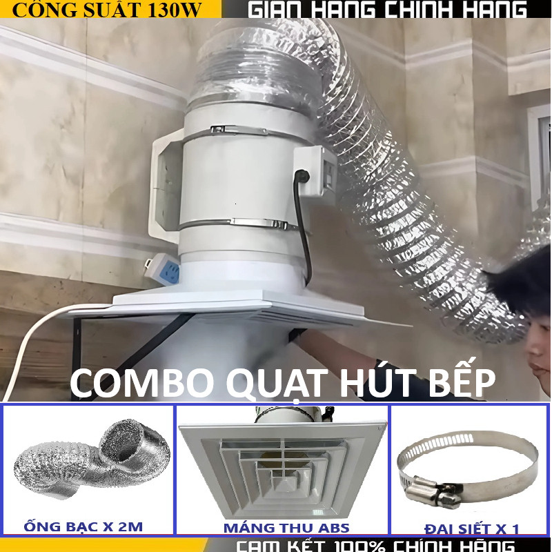 Quạt hút mùi bếp, Quạt thông gió HF100 / HF150 / HF200 MỚI 100%