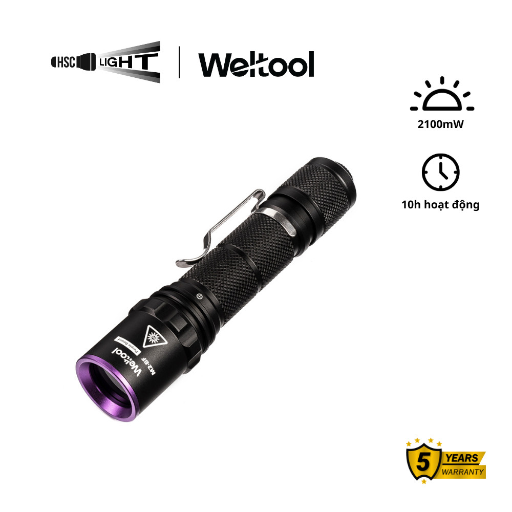 Đèn Pin UV Weltool M2-BF “Purple Beard” | UV 365nm Professional Blacklight | Pocket-Size Flashlight