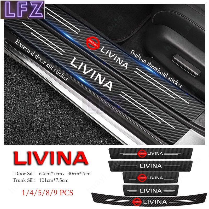 NISSAN Sticker Sợi Carbon Dán Cửa Xe Hơi Chống Trầy Cho Livina G1 L10 / L11 2006-2018 G2 ND1W 2019-2