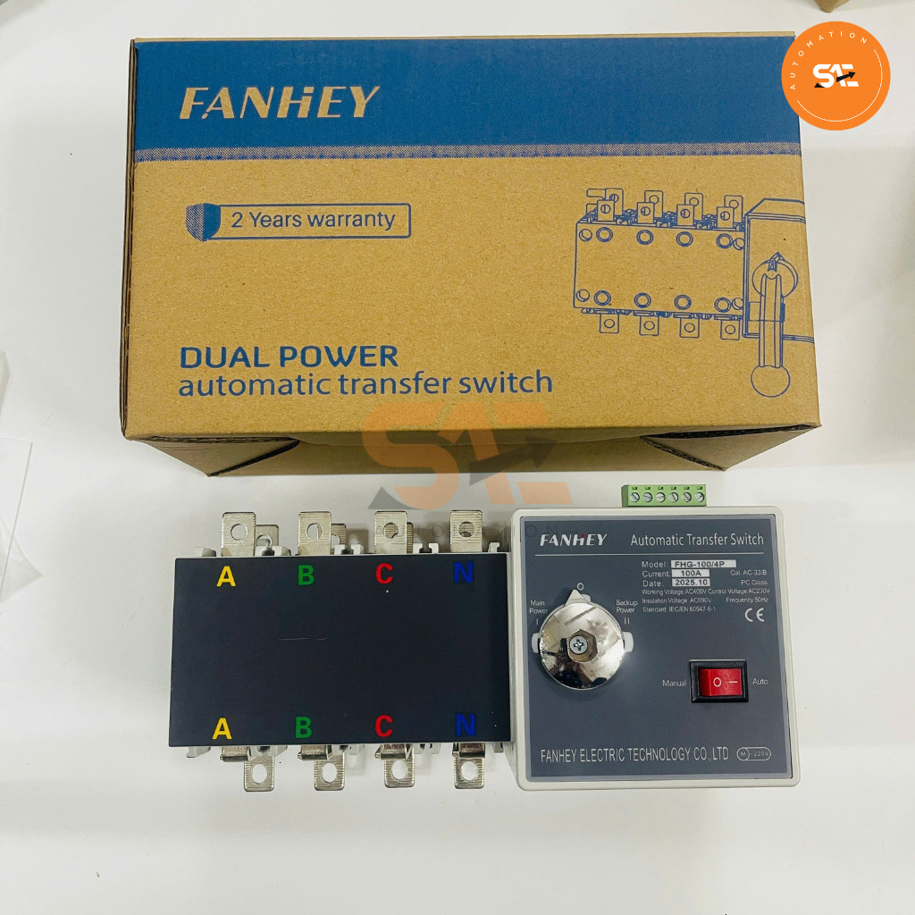 Bộ chuyển nguồn điện tự động ATS 4P 125A Fanhiey FHG-125/4P điện lưới, solar, hai công tơ