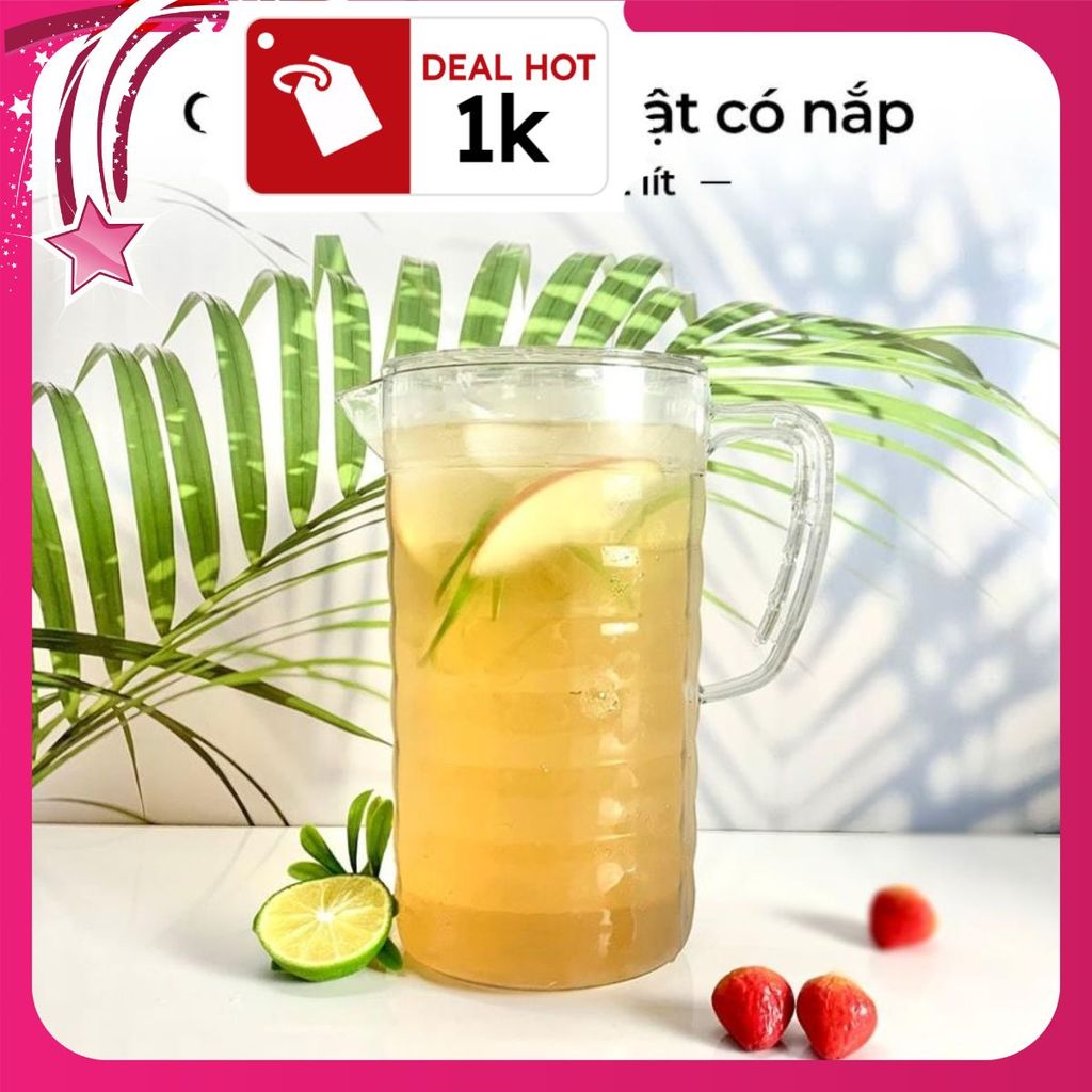(hàng loại 1) Ca 2 lít đựng nước, Ca kính (chính hãng)