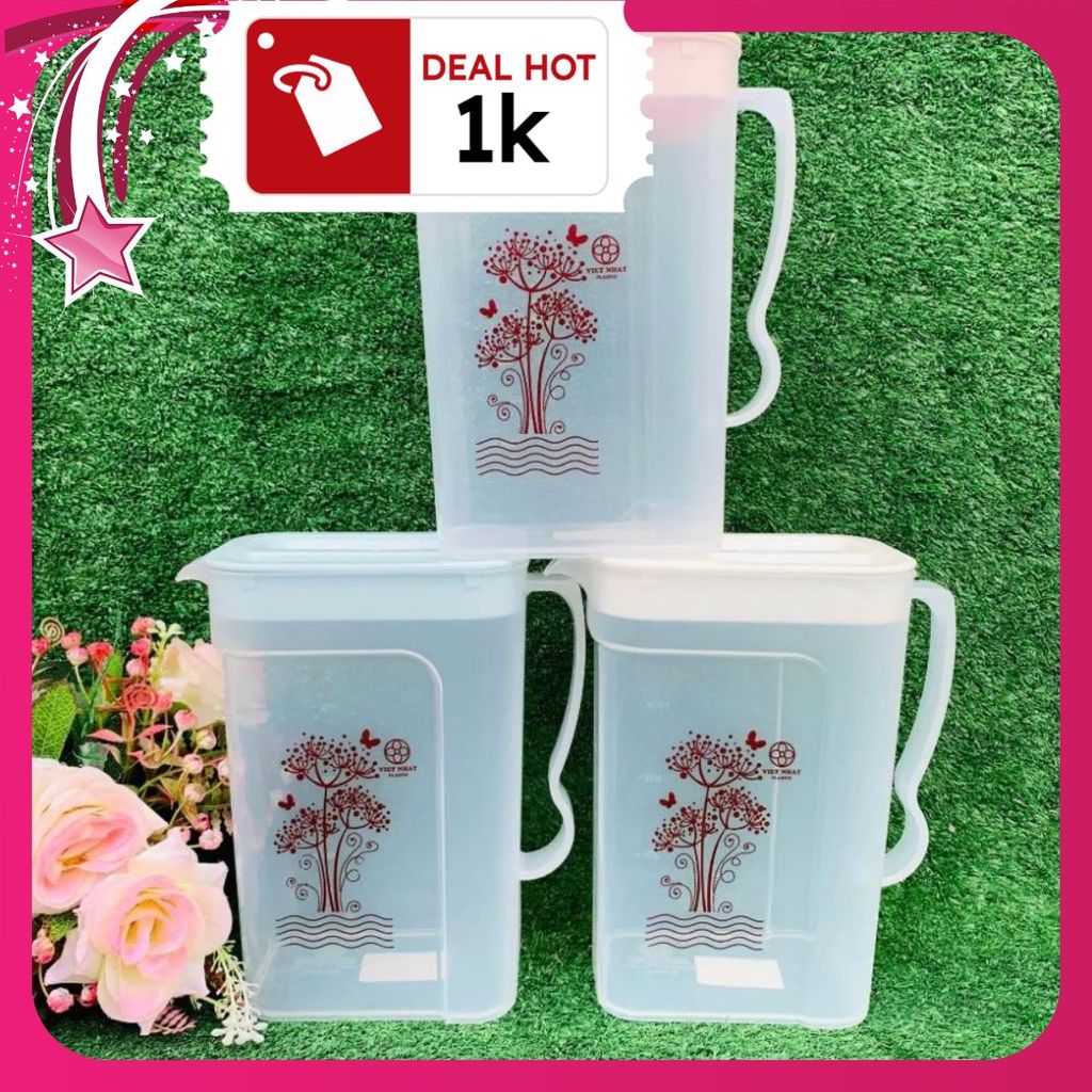 (hàng loại 1) Ca Nhựa Vuông bình đựng nước 1.8 lít 6082 (chính hãng)