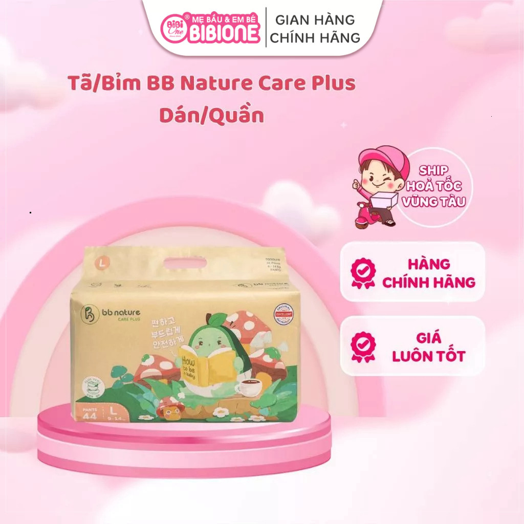 {2bịch}Tã Bỉm BB NATURE CARE PLUS Mẫu Mới size NB/S/M/L/XL/XXL/3XL/4XL - BIBIONETRONGOIDISINH