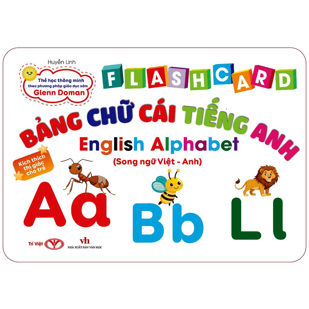 Bộ Thẻ Học Thông Minh Cho Bé - Flashcard Song Ngữ - Bảng chữ cái tiếng Anh - English alphabet - Trí 