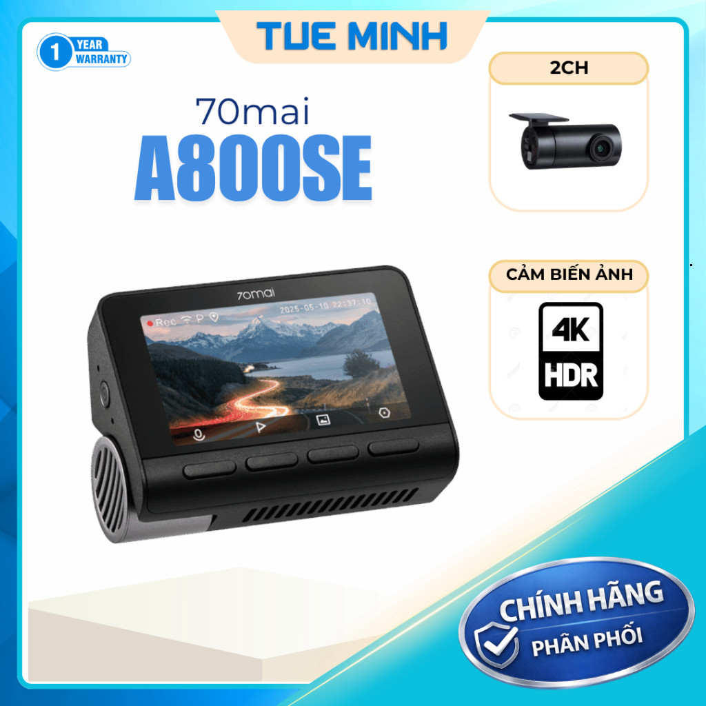 Camera hành trình ô tô 70mai A800SE – 4K HDR, chính hãng phân phối