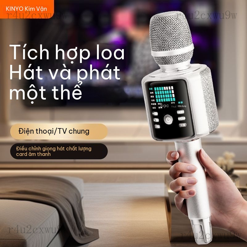 Phụ kiện nhạc cụVận May Vàng H9pro Micro mẫu mới tích hợp loa và card âm thanh, kết nối Bluetooth kh