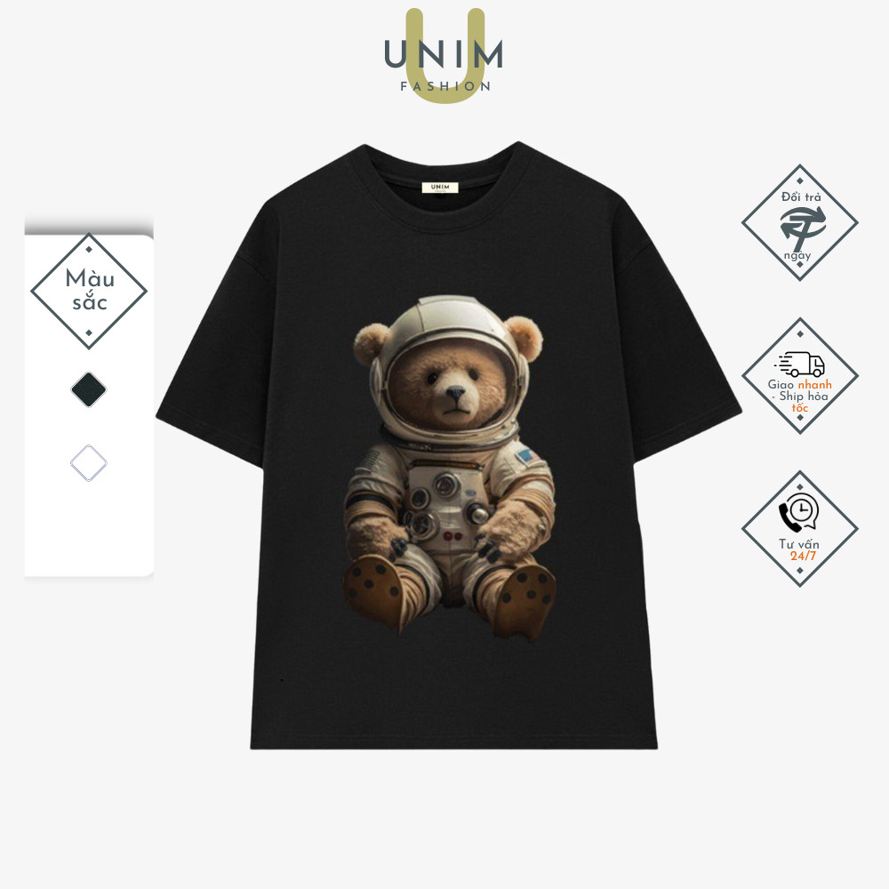 [VẢI 250 GSM] Áo Thun Gấu Bear Gangster Unisex Tay Lỡ Local Brand Unim Store 100% Cotton Cao Cấp - A