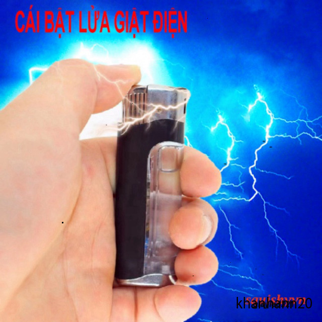 Bật Lửaa Giật Điện Bút Điện Cực Mạnh Shock Kẹo Cao Su Đỏ