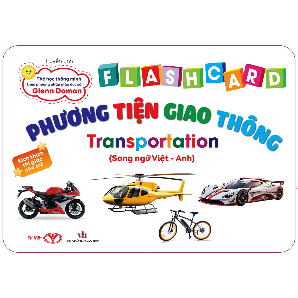 Bộ Thẻ Học Thông Minh Cho Bé - Flashcard Song Ngữ - Phương tiện giao thông - Transportation - Trí Vi