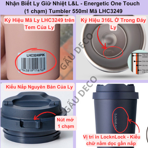 Nắp Đậy Cốc Giữ Nhiệt Thay Thế One touch 550ml 316L Tiện Dụng LHC3249 / 3271 (316L) Dây Treo Ly Sili