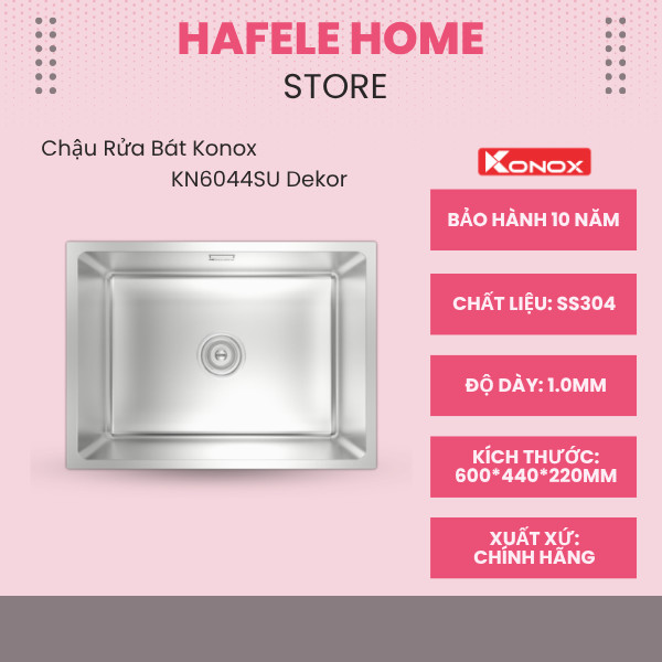 Chậu Rửa Bát Konox KN6044SU Dekor - Chất Liệu SS304 - Công Nghệ Ép Khuôn Liền Khối Chất Lượng Cao
