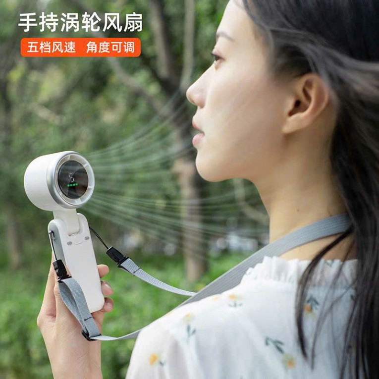 Quạt Mini Đeo Cổ Làm Lạnh Băng Tuyết 120 Cấp Độ Gió LED