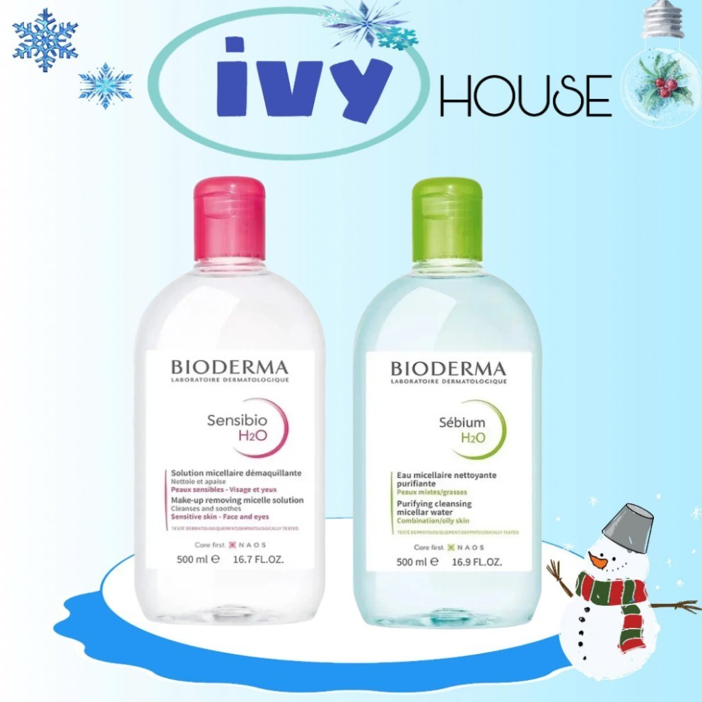 Nước tẩy trang BIODERMA 500ml Crealine, Sensibio H2O - Pháp chính hãng - IVY  shop  shop